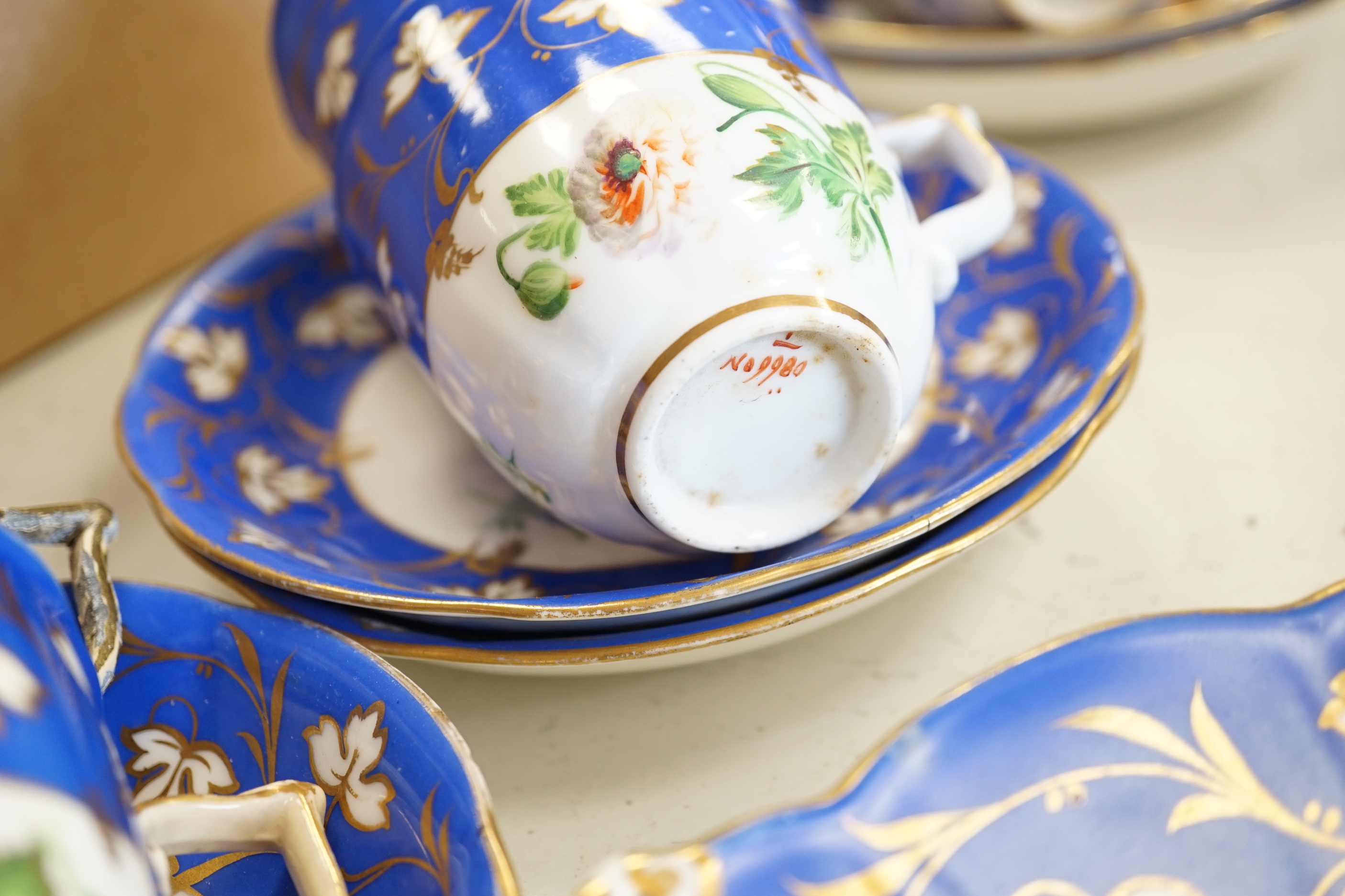 A Victorian Staffordshire bone china part tea set